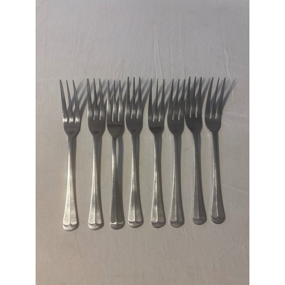 Walco‎ Cocktail Forks Set of 8 Stainless Steel 3-Tine Appetizer MCM